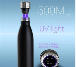 Smart UV Light Self-Cleaning Vacuum Flask – Stainless Steel Water Bottle with LED Temperature