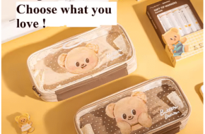 Double‑Layer Bear Pencil Case