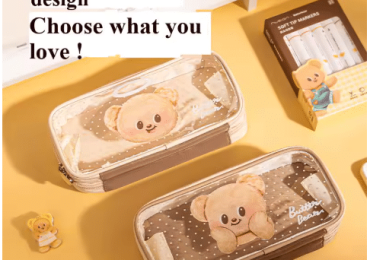 Double‑Layer Bear Pencil Case